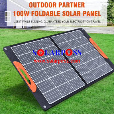 Folding Lightweight Outdoor Camping Kit New Energy Portable Solar Panel Foldable power station charge 12V battery  Monocrystalline solar cell Camping Power Station Solar battery Charger Flexible Solar