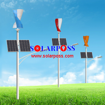 Horizontal wind turbine and photovoltaic hybrid street light permanent magnet generator vertical wind solar street LED light Energy magnetic generator Wind solar hybrid power system wind turbine All i